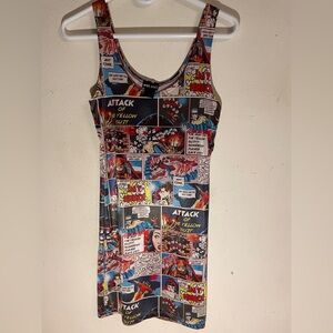Wet Seal Comic Print Mini Dress - Multicolor